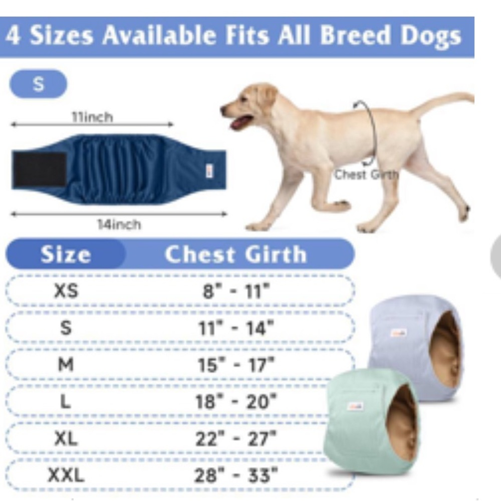 Dog Diapers Male- belly bands
or for Dog wrap from injury too - Picture 2 of 3